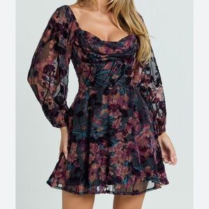 Showpo Jessell Long Sleeve Cowl Corset Mini Dress